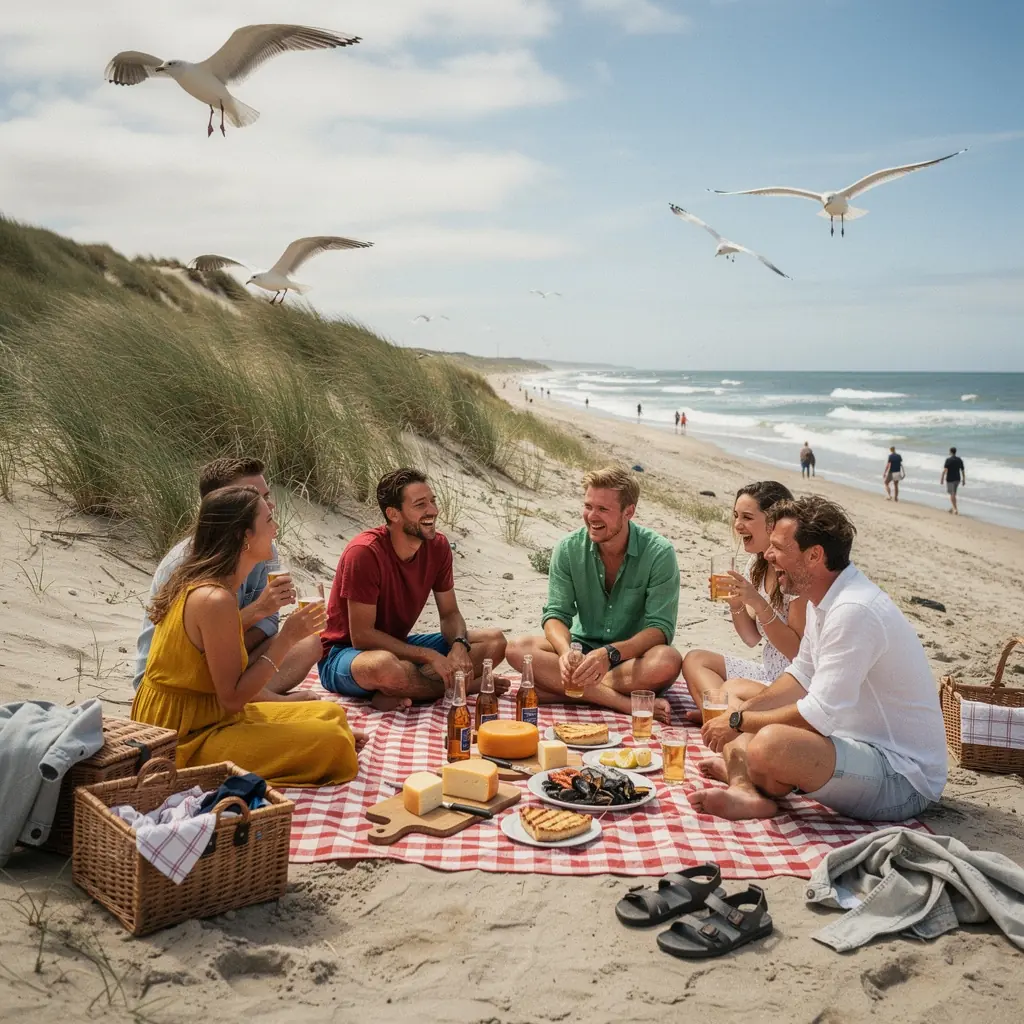 Toeristen die genieten van een boottocht langs de kust van Texel met zicht op zeehonden.